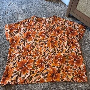 Floral Orange Women's Blouse